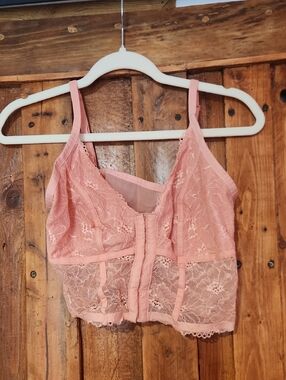 Colsie Blush Lace Front-Closure Bralette